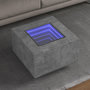 Voir la diapositive 1 : VIDAXL Table basse avec LED gris beton 60x60x40 cm bois d'ingenierie