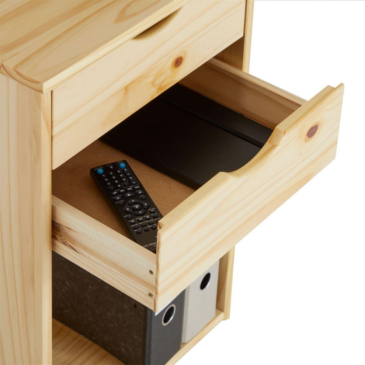 IDIMEX Caisson de bureau sur roulettes KANO, avec 2 tiroirs, en pin massif