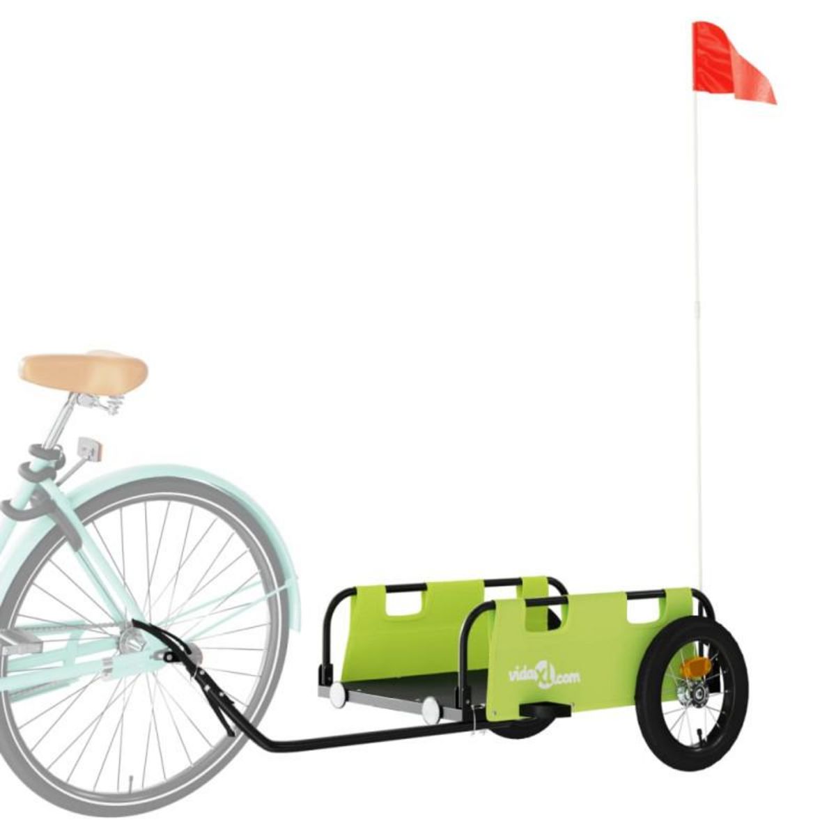 VIDAXL Remorque de vélo vert tissu oxford et fer