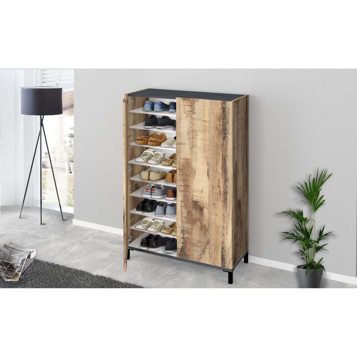 Meuble à chaussures 2 portes L90cm BARI