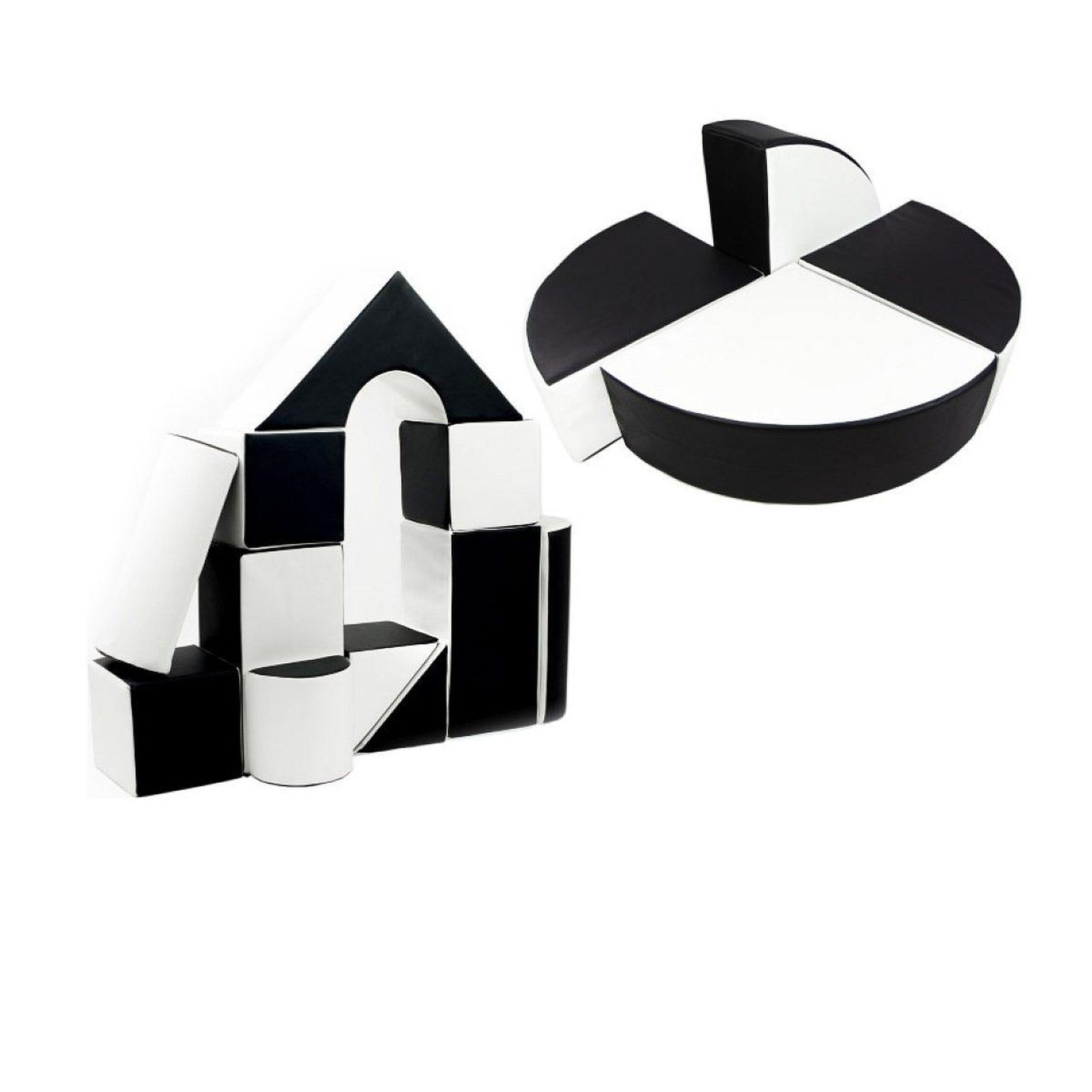 VELINDA Set de 15 blocs en mousse le jeu noir - blanc