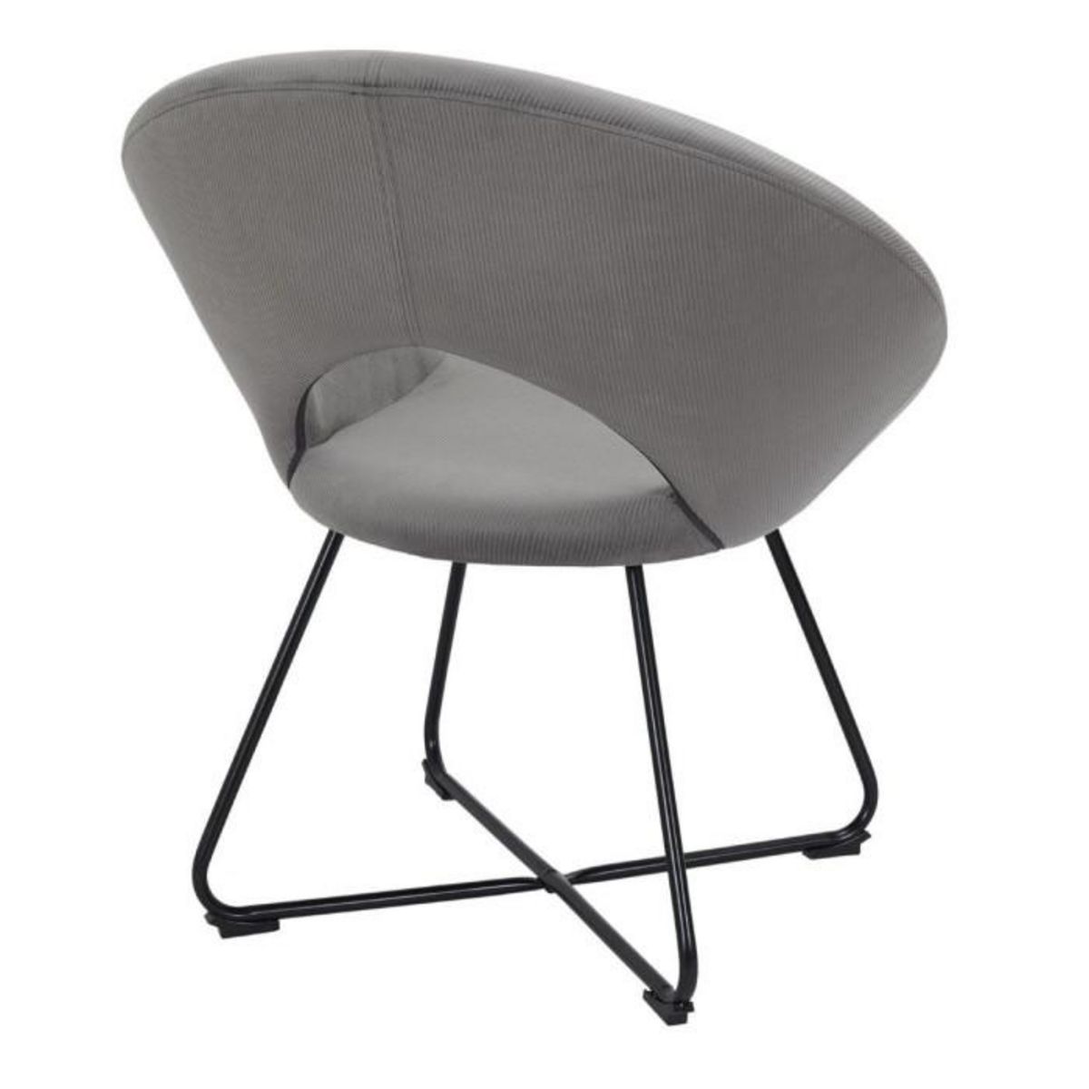 Paris Prix Fauteuil Design Velours Côtelé  Giulia  84cm Gris