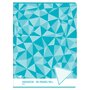AUCHAN Cahier piqué 24x32cm 96 pages petits carreaux 5x5 bleu motif triangles