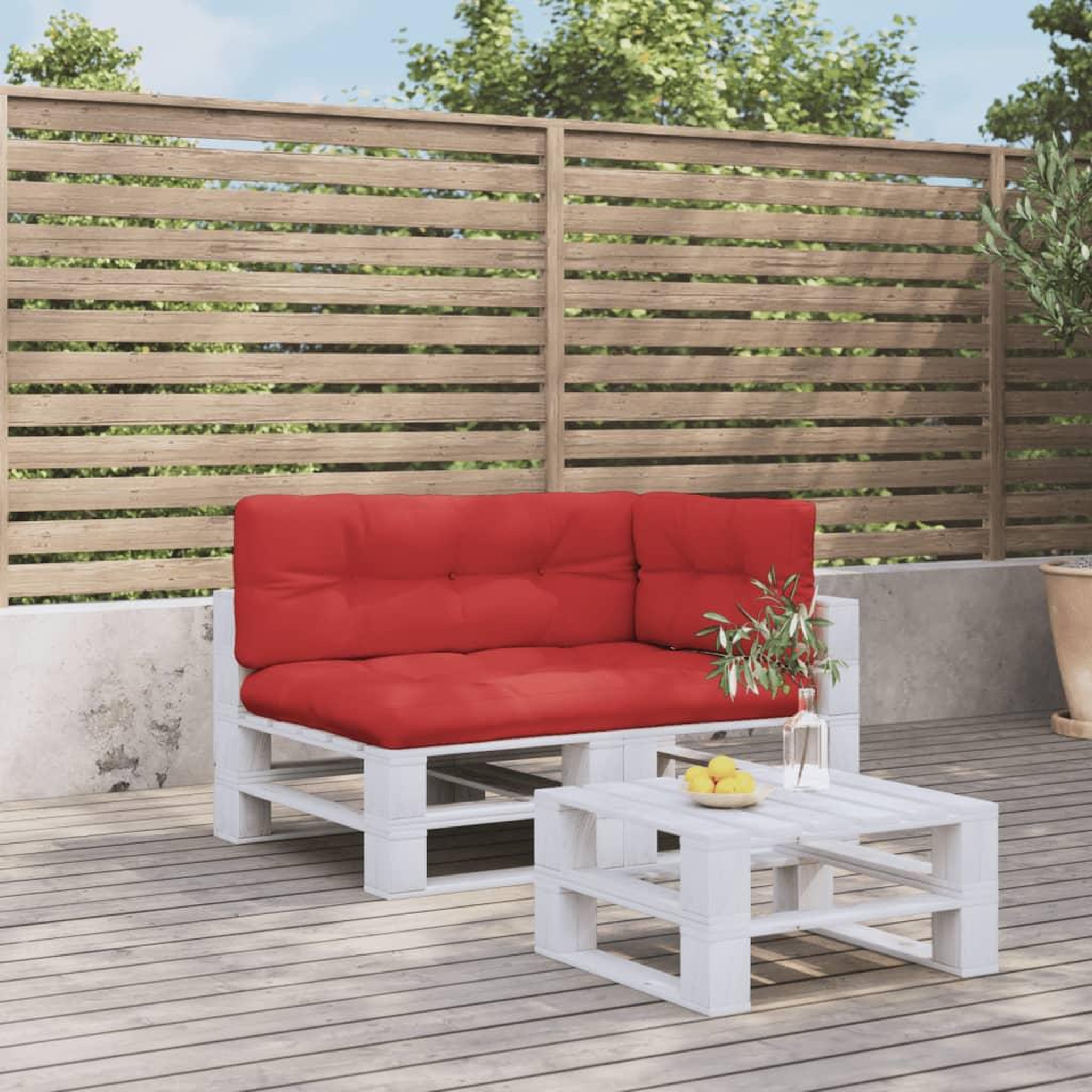 VIDAXL Coussins de palette lot de 3 rouge tissu