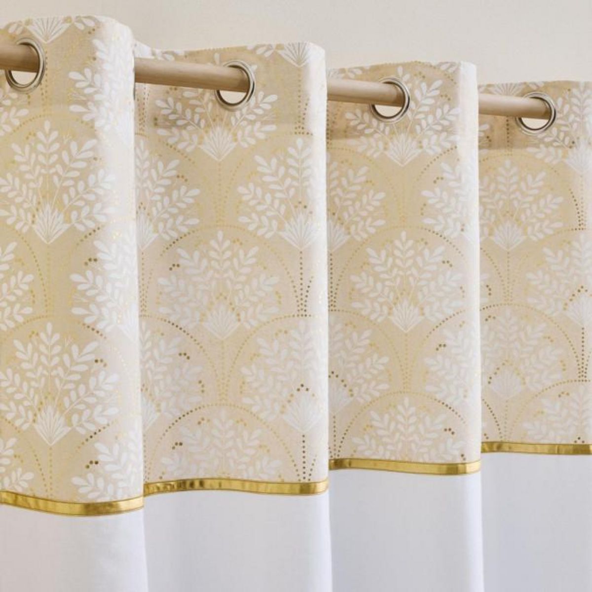 Paris Prix Rideau à Œillets  Majestia  140x240cm Beige & Blanc