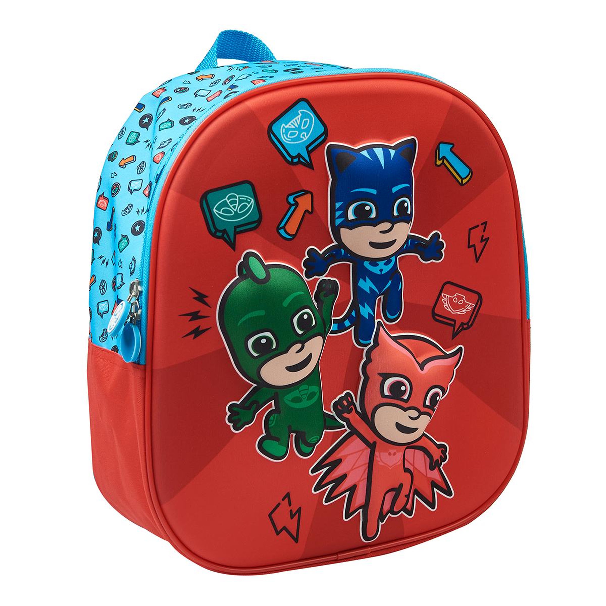 Voir la diapositive 2 : Sac maternelle rouge 3D Pyjamask