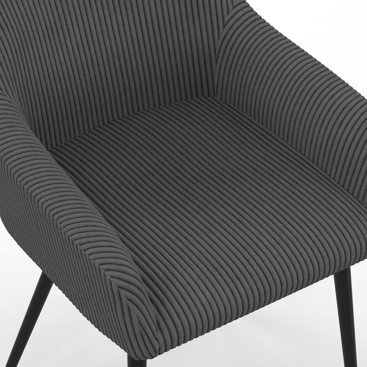 ID MARKET Lot de 2 chaises de salle à manger, fauteuils de table JANY en velours côtelé gris