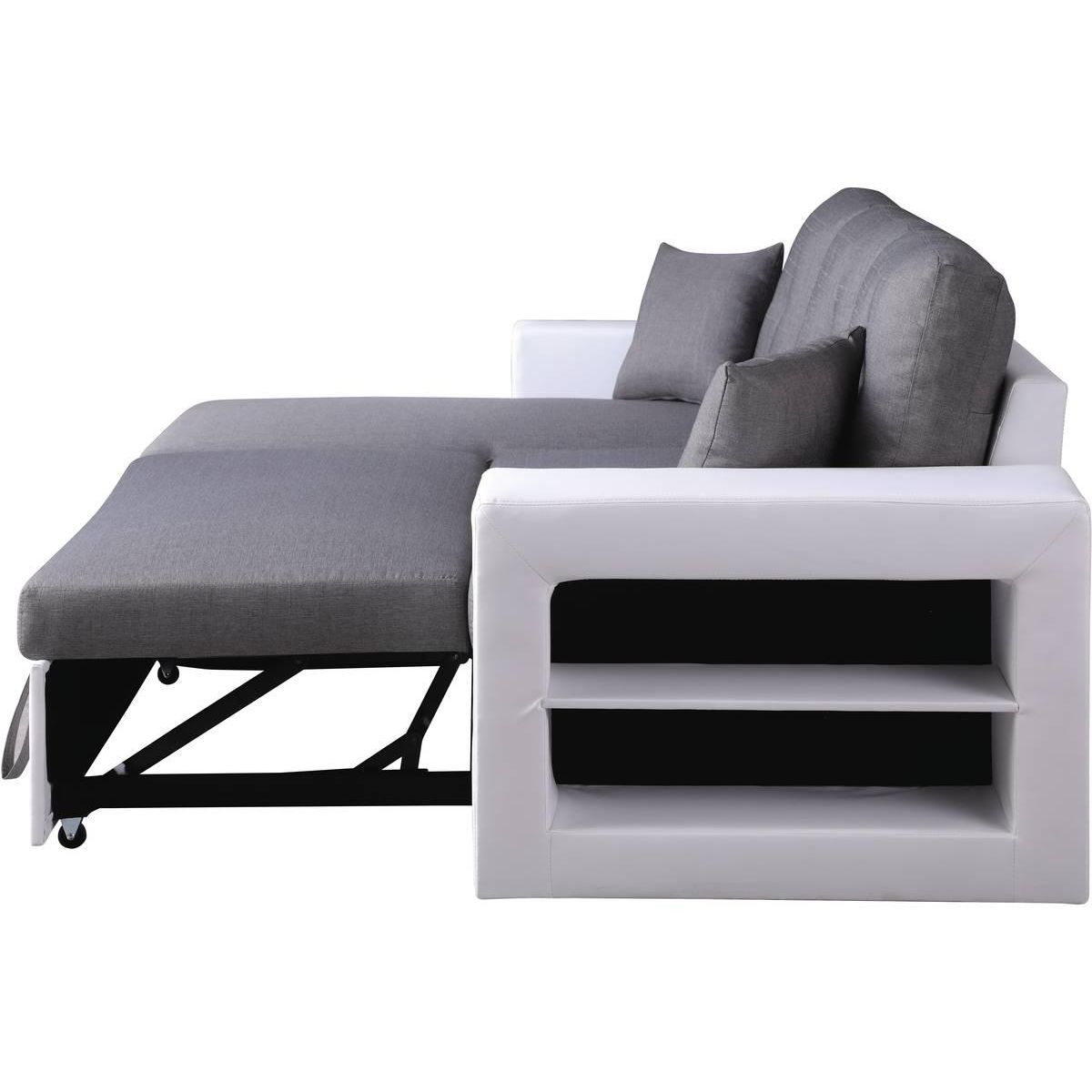 Habitat et Jardin Canapé d'angle convertible/réversible  Axel  - 3 places - Blanc/Gris