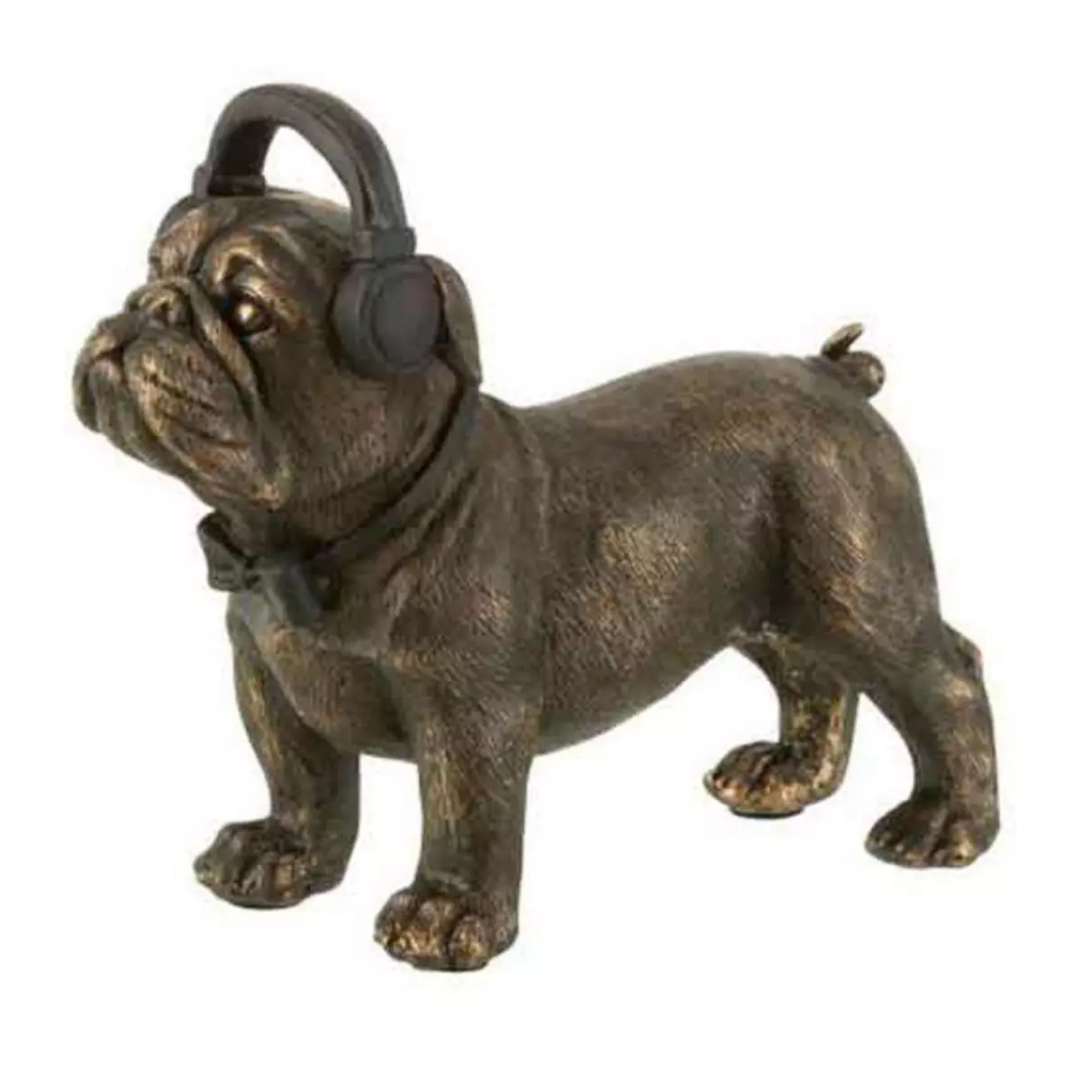 Paris Prix Statuette Déco  Bulldog avec Casque  20cm Marron