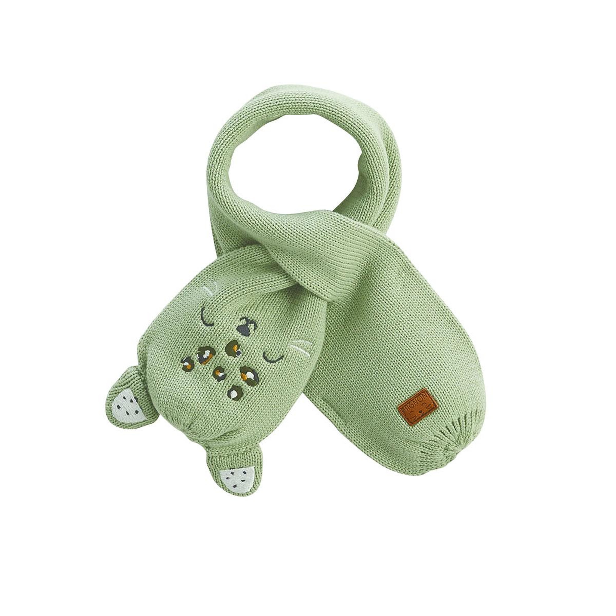 Voir la diapositive 5 : Petit Béguin Ensemble bonnet, moufles et écharpe bébé en tricot Boavista