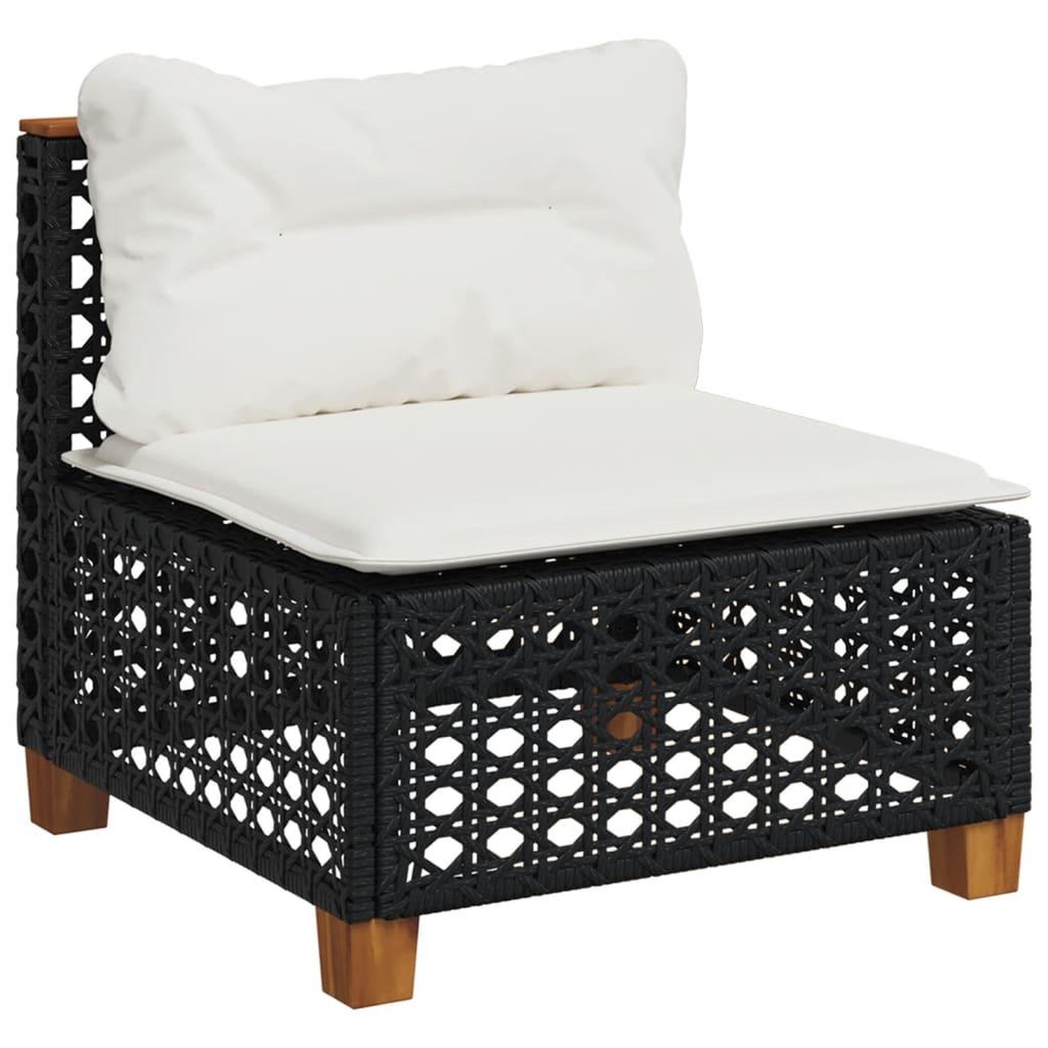 Voir la diapositive 4 : VIDAXL Salon de jardin 7 pcs avec coussins noir resine tressee