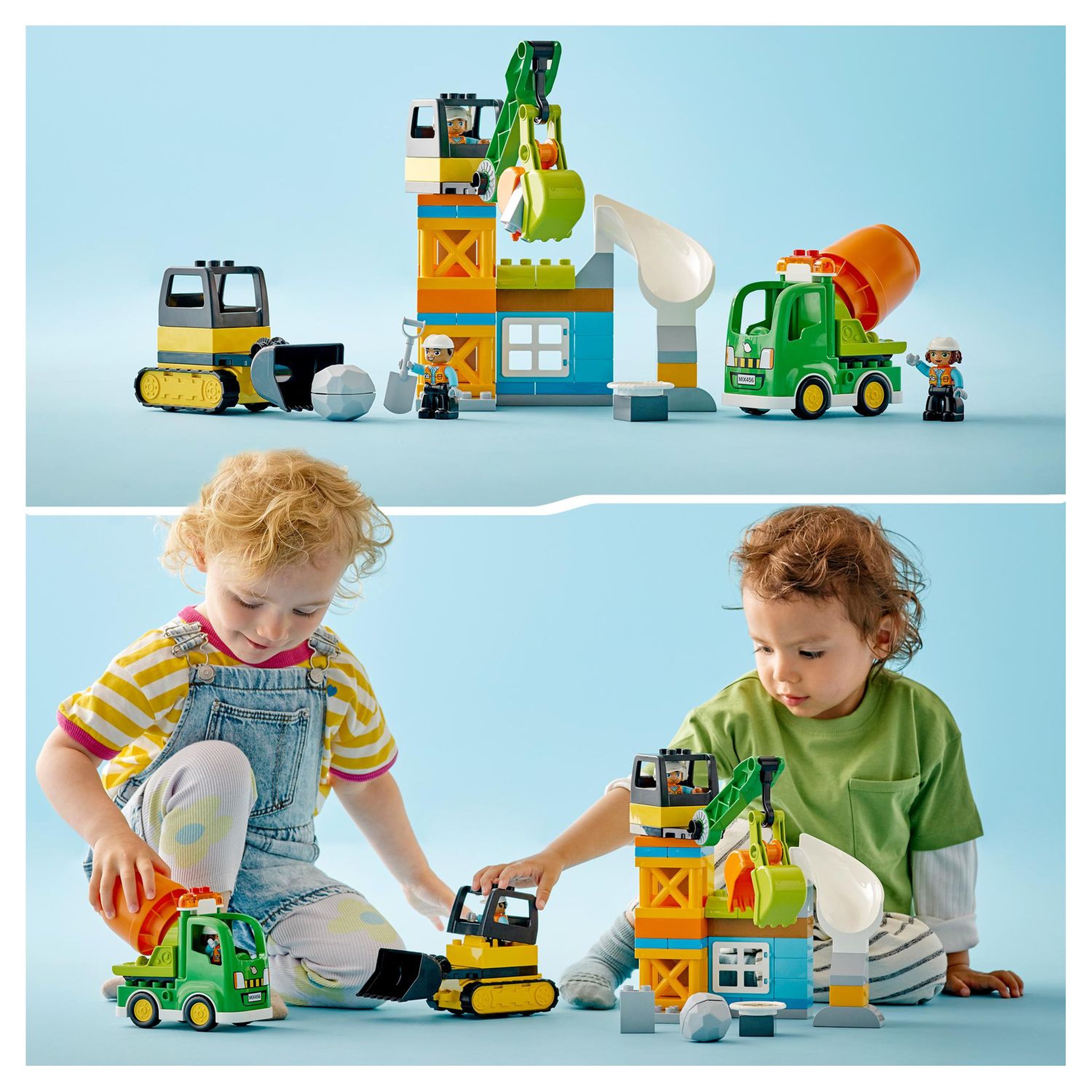Voir la diapositive 8 : LEGO Duplo Ma ville 10990 Le chantier de construction, Jouet Grue, Bulldozer et Bétonnière