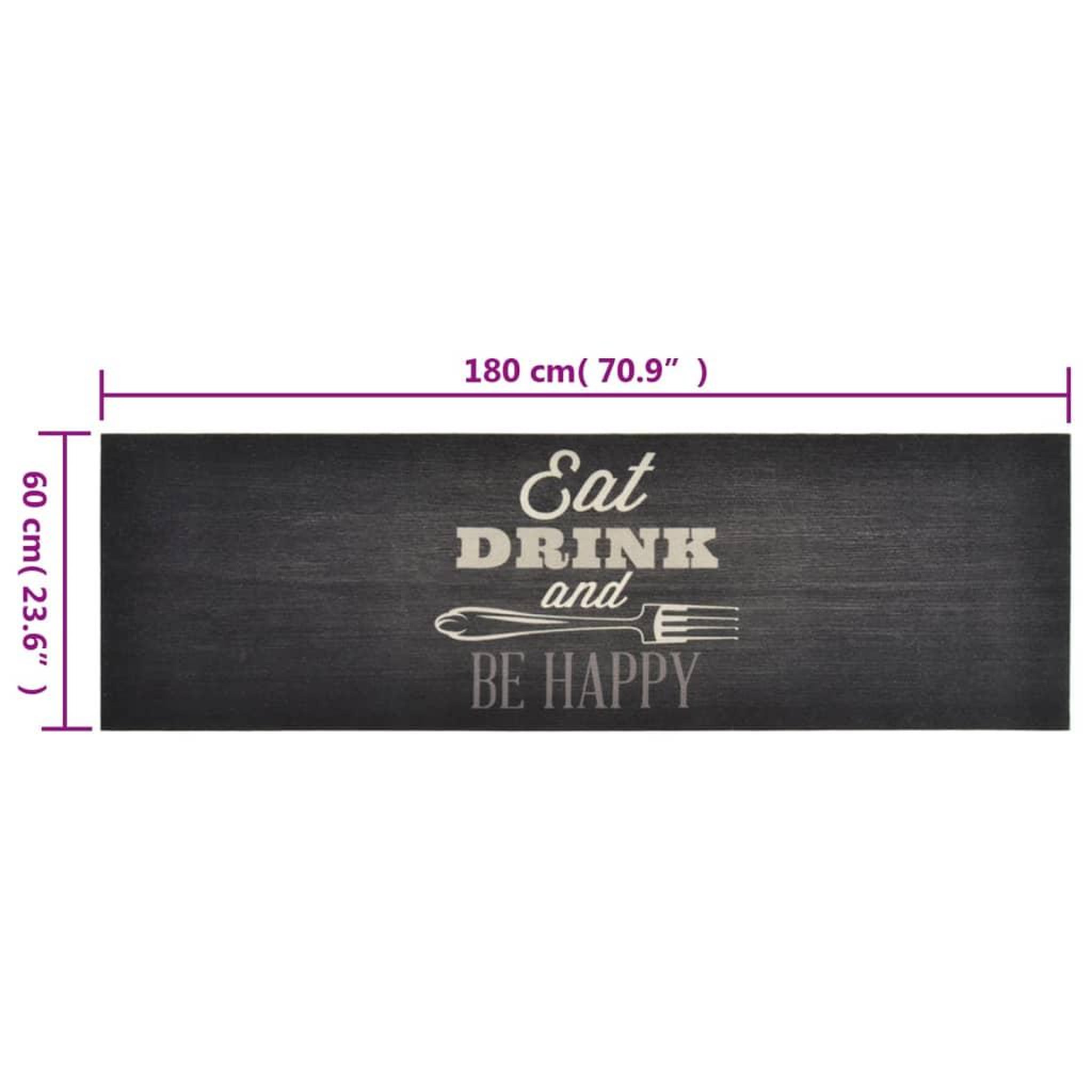 Voir la diapositive 6 : VIDAXL Tapis de cuisine lavable impression cuisine noir 60x180 cm