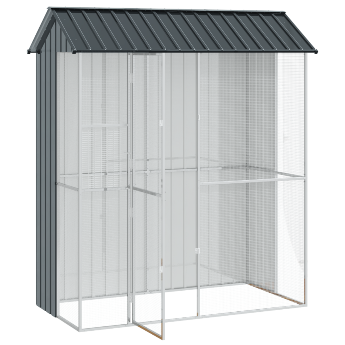 VIDAXL Aviary pour oiseaux Anthracite 215x110x247 cm Acier