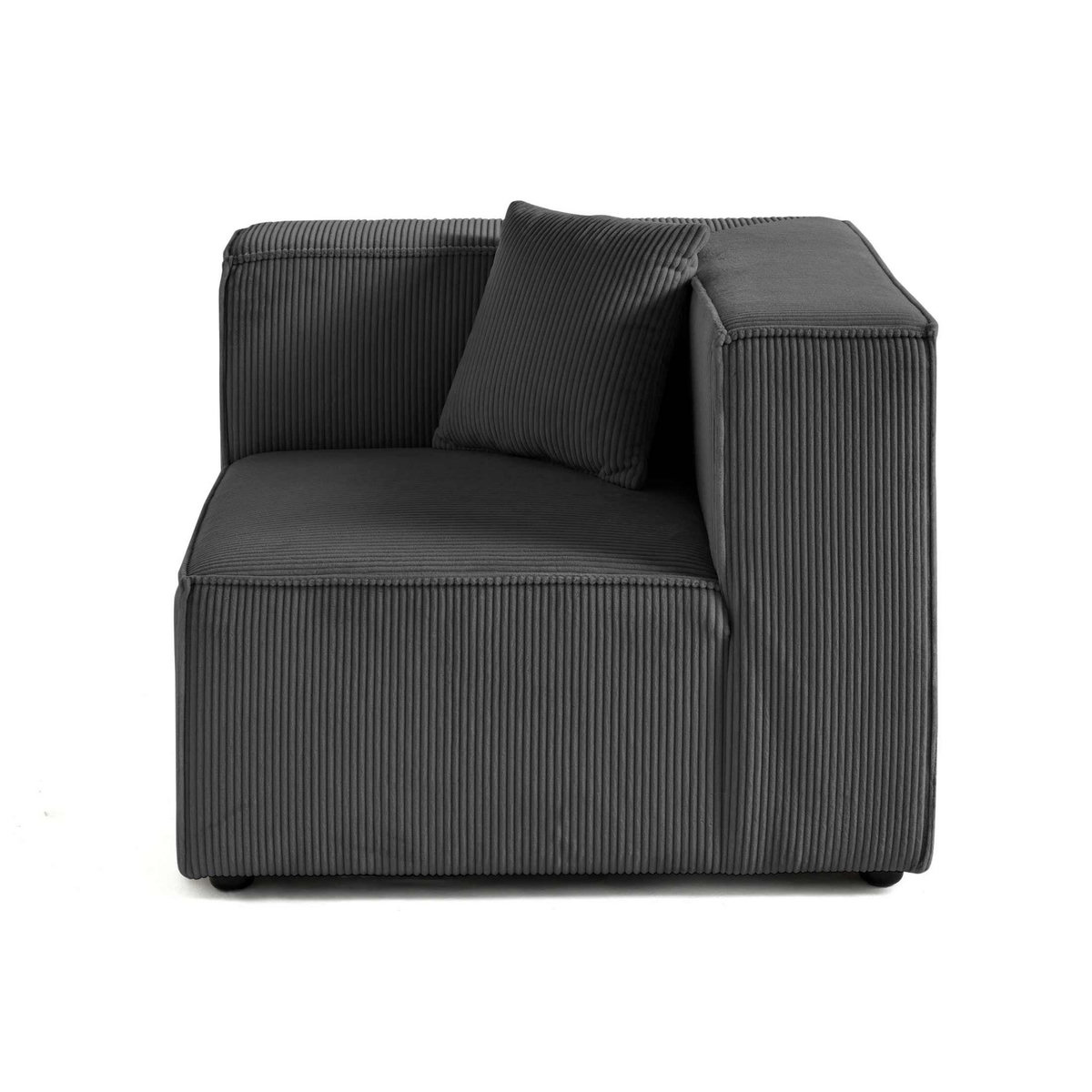 LISA DESIGN Arty - module d'assise d'angle réversible - en velours côtelé