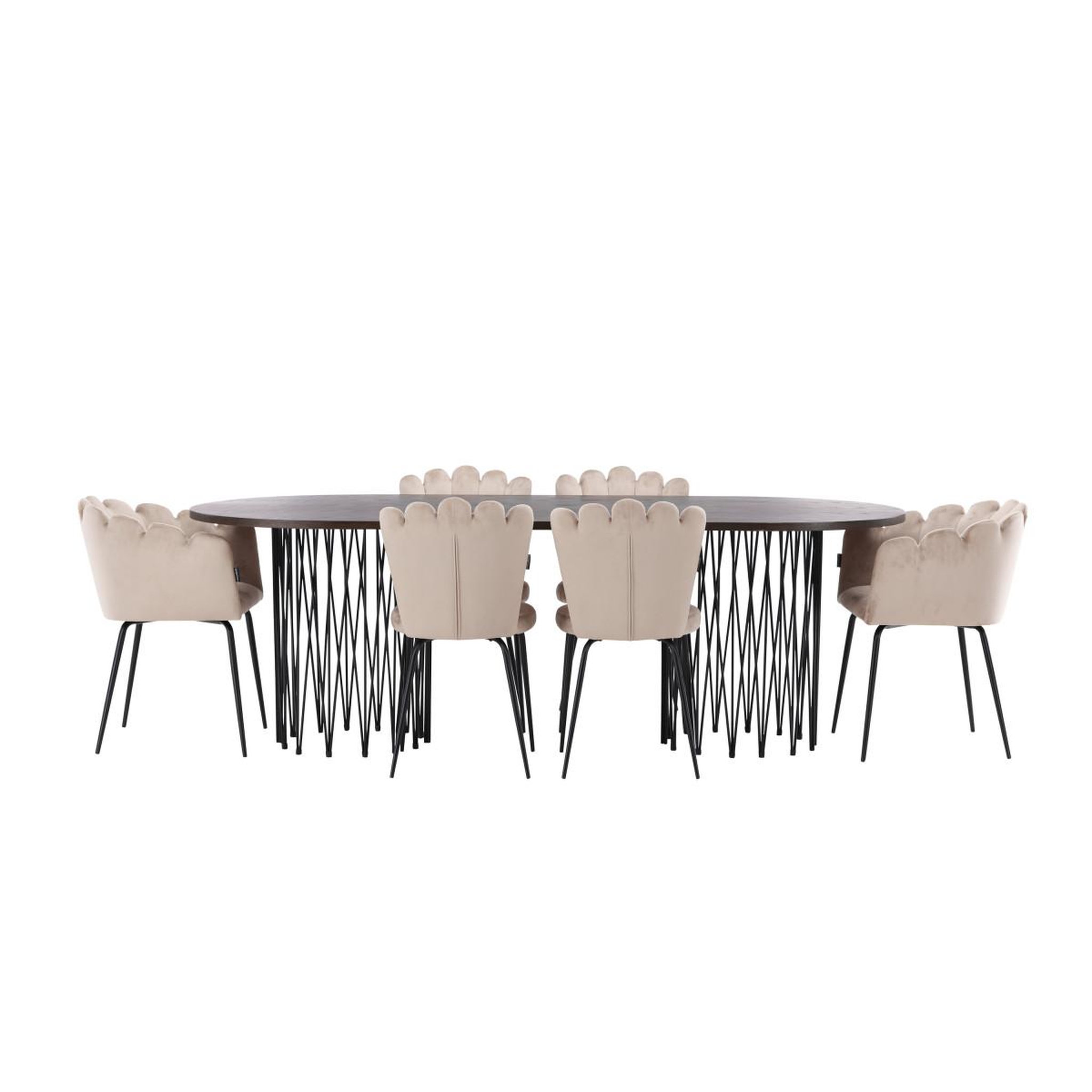Voir la diapositive 4 : Paris Prix Ensemble table à manger & 6 chaises  stone & limhamn  220cm beige & moka