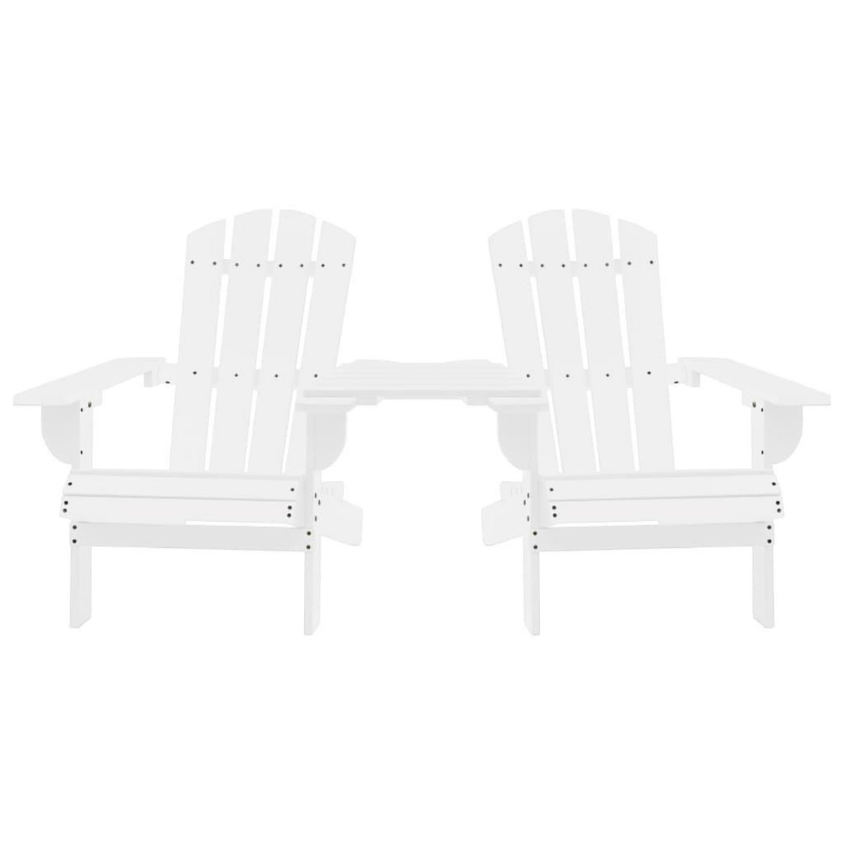 VIDAXL Chaises de jardin Adirondack avec table bois de sapin blanc