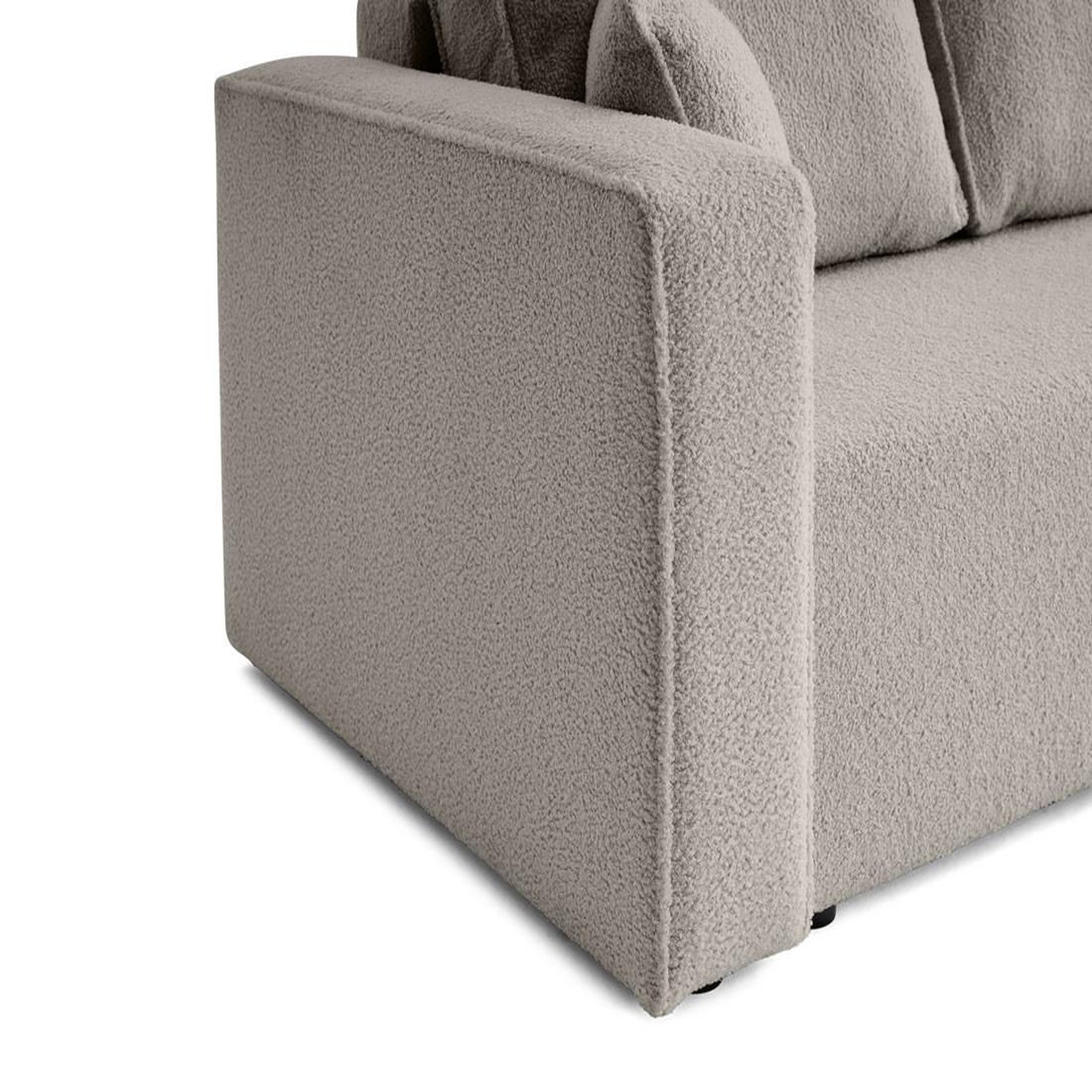 Voir la diapositive 6 : BEST MOBILIER Topaze - canapé 3 places - convertible avec coffre - en tissu bouclette