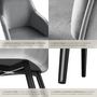 Voir la diapositive 5 : tectake Chaise style scandinave rembourrée aspect velours gris/noir Lot de 2