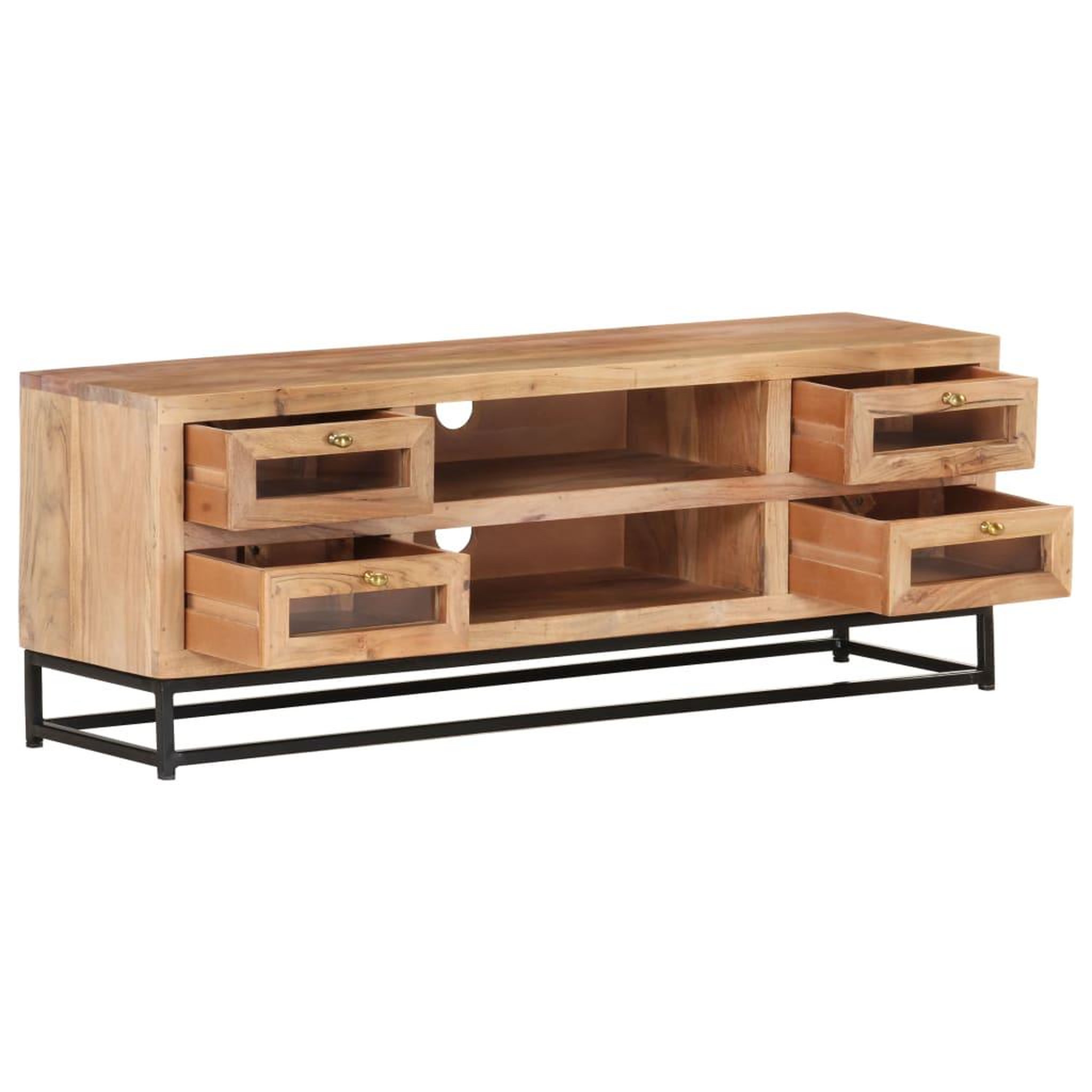 Voir la diapositive 3 : VIDAXL Meuble tv 110x30x40 cm bois d'acacia massif