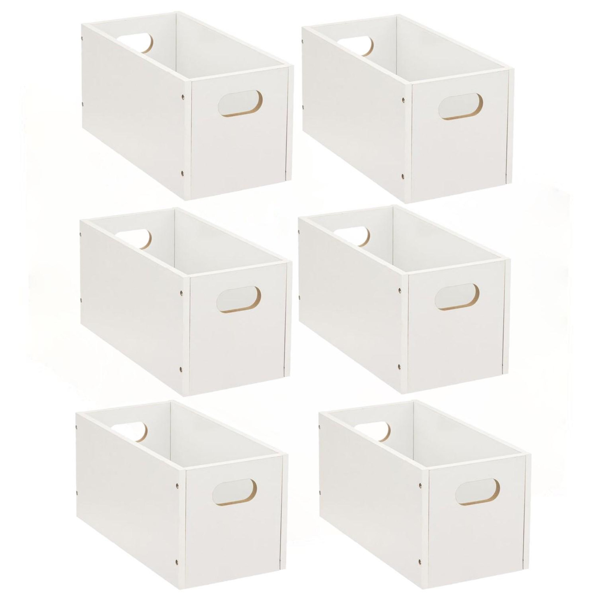 Voir la diapositive 1 : TOILINUX Lot de 6 boîtes de rangement rectangulaire en mdf