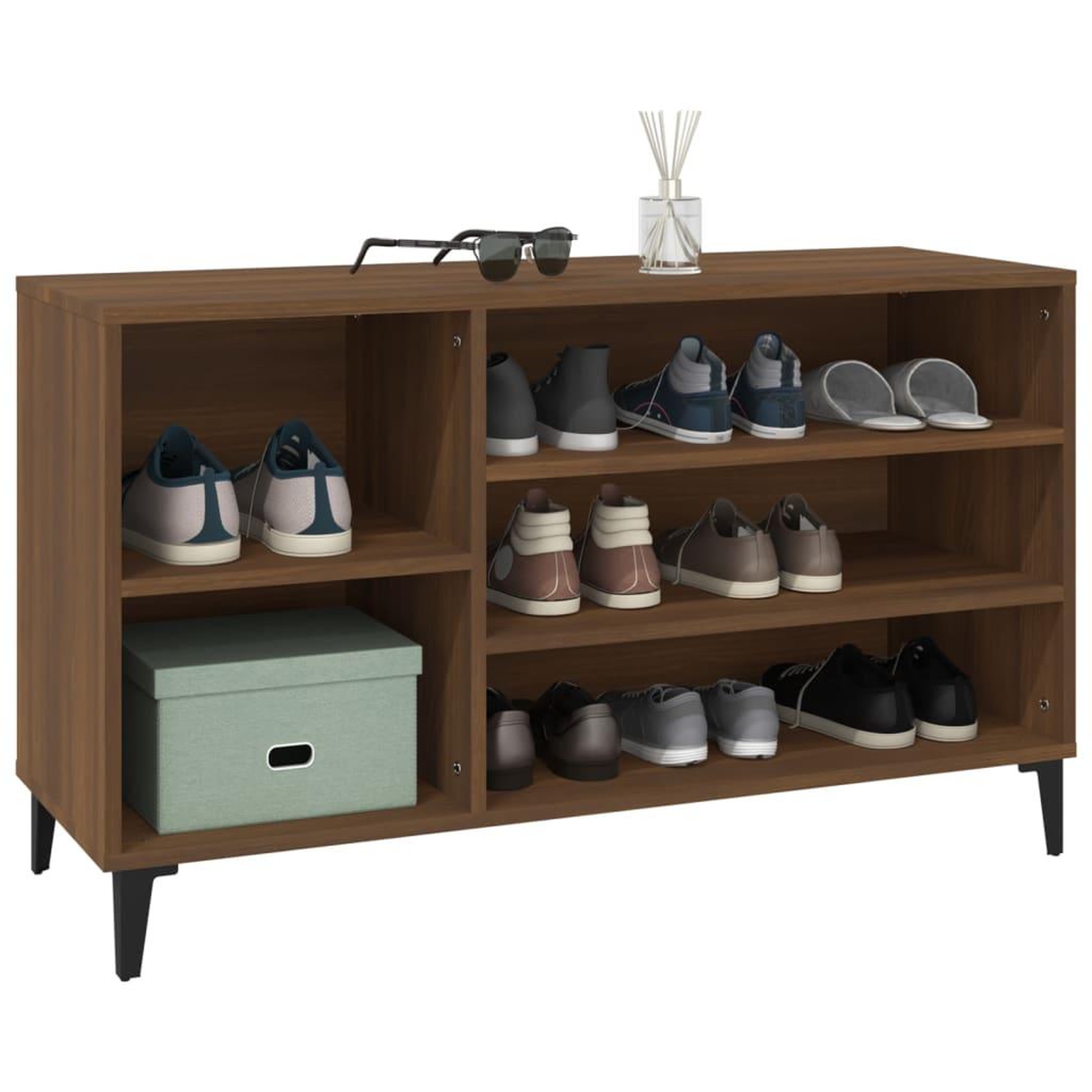 Voir la diapositive 4 : VIDAXL Armoire a chaussures Chene marron 102x36x60cm Bois d'ingenierie
