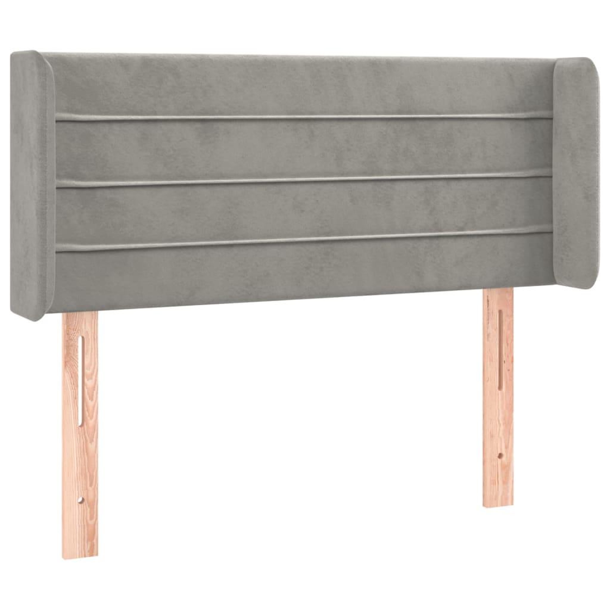 Voir la diapositive 2 : VIDAXL Tete de lit avec oreilles Gris clair 83x16x78/88 cm Velours