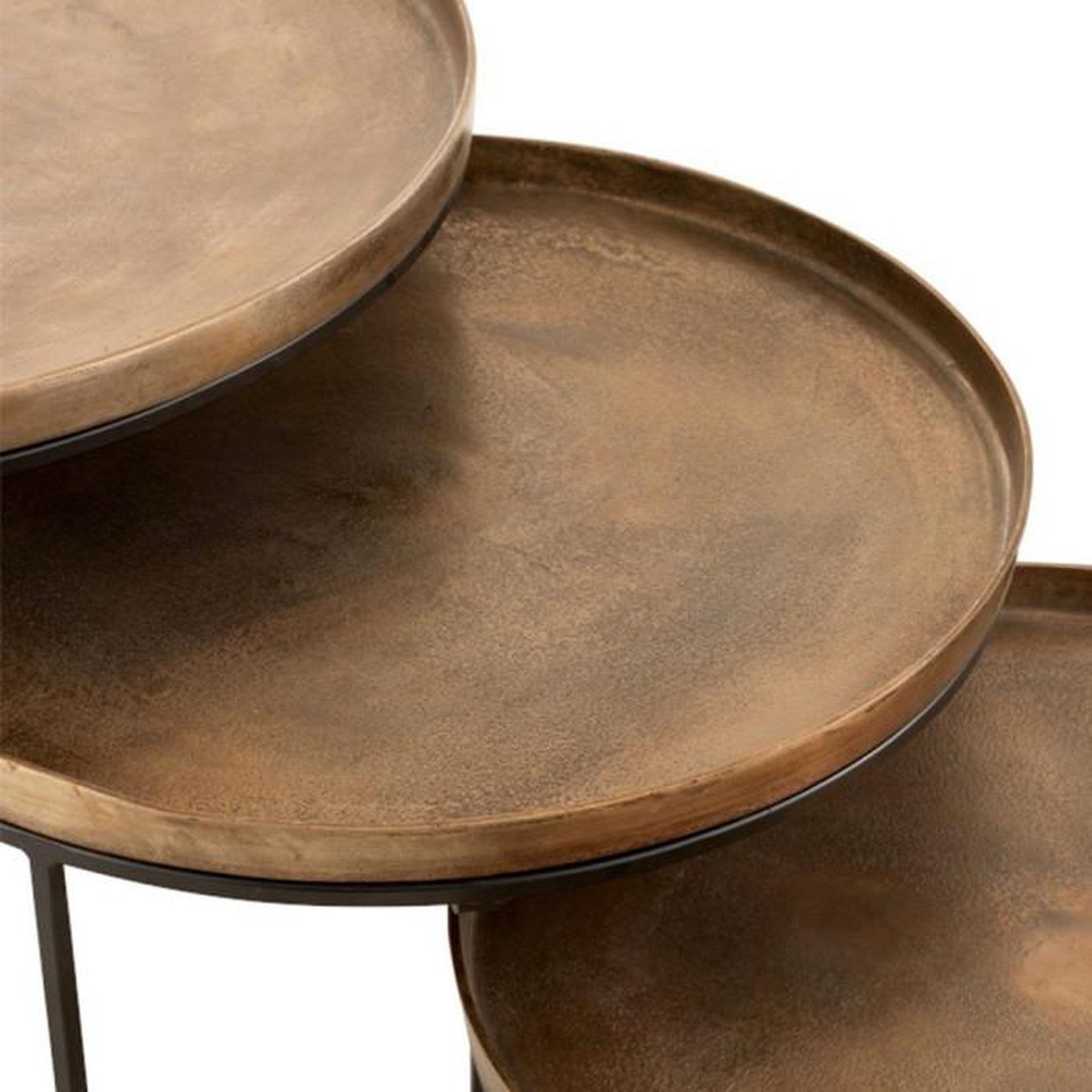 Voir la diapositive 5 : Paris Prix Lot de 3 Tables Basses Gigognes  Bano  80cm Rouille