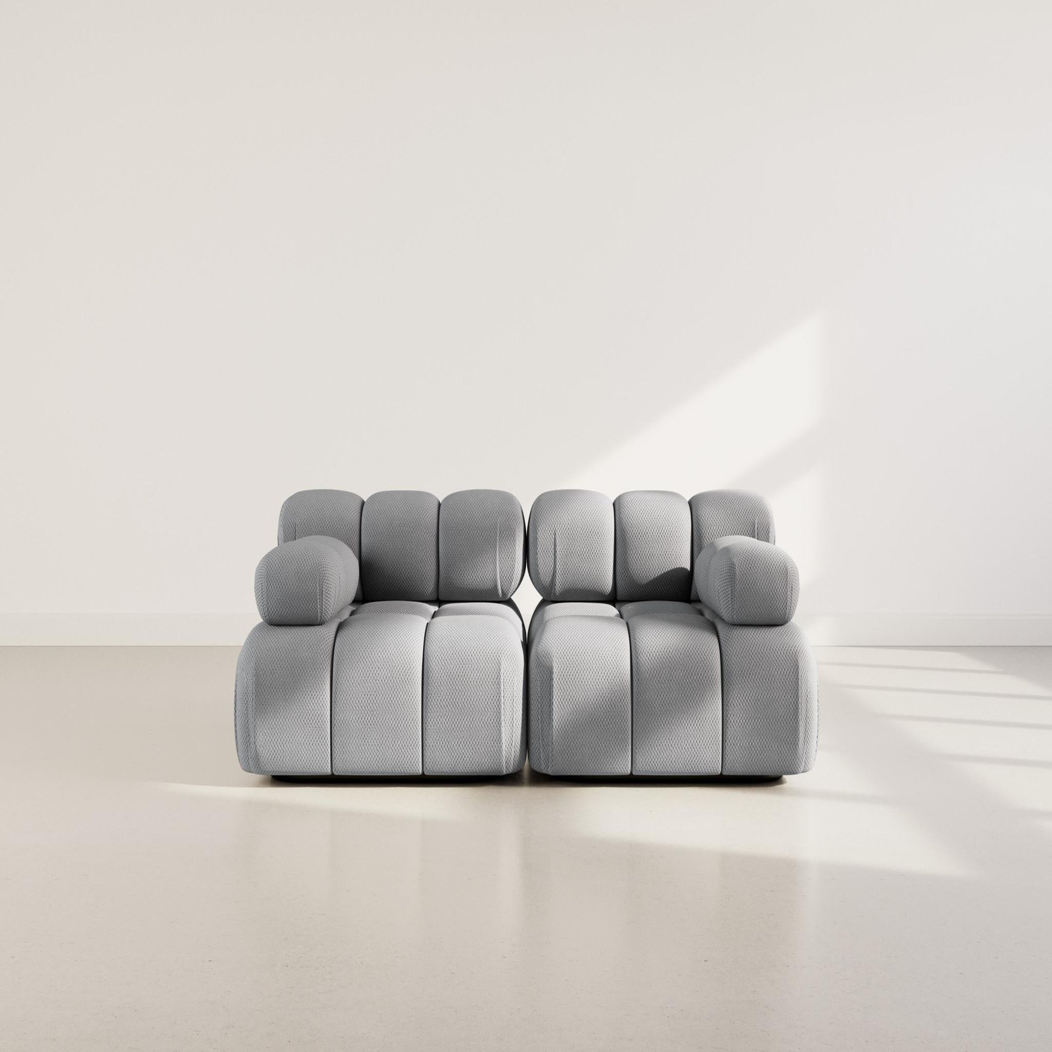 Voir la diapositive 2 : LISA DESIGN Ruby - canapé droit modulable 2 places en velours texturé