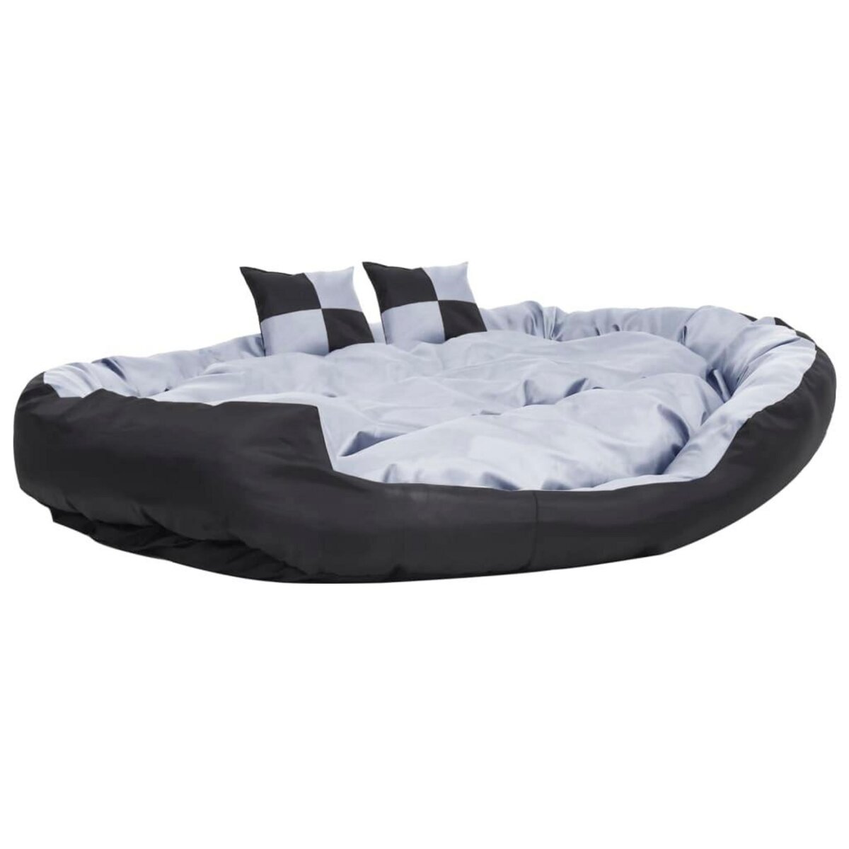 VIDAXL Coussin reversible lavable pour chien Gris et noir 150x120x25cm
