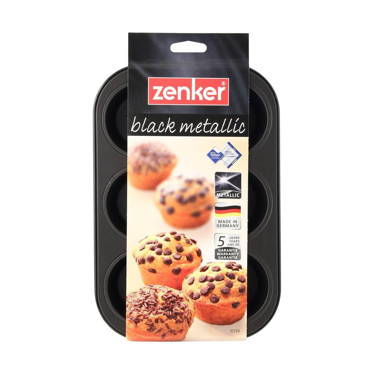 ZENKER Moule à muffins 6 empreintes 28 x 19 cm Zenker Black Metallic