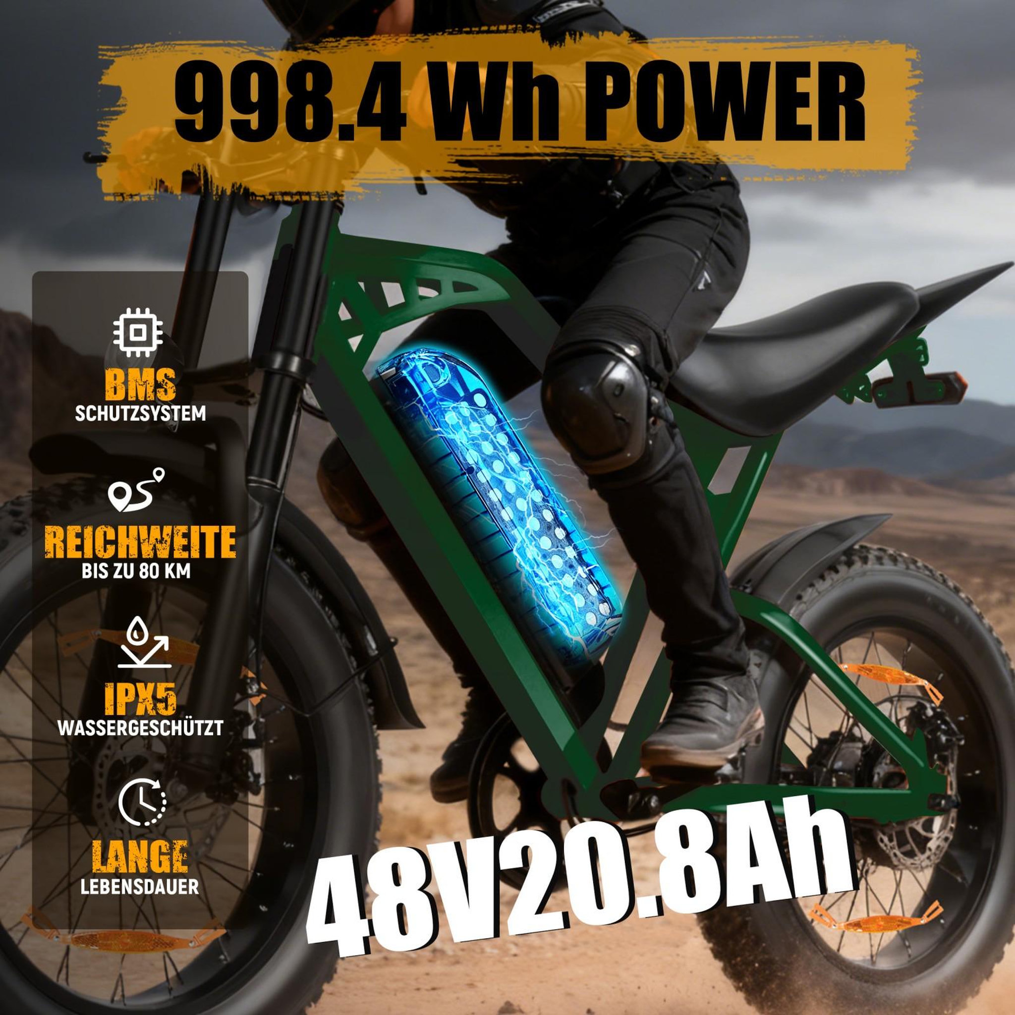 Voir la diapositive 5 : ESKUTE Vélo électrique ESKUTE V202, 48V 20,8Ah