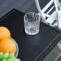 HOMCOM Table basse table d'appoint guéridon bout de canapé intérieur extérieur métal époxy noir