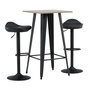 Voir la diapositive 1 : Paris Prix Ensemble Table de Bar & 2 Tabourets  Tempe & Adesto  105cm Noyer & Noir