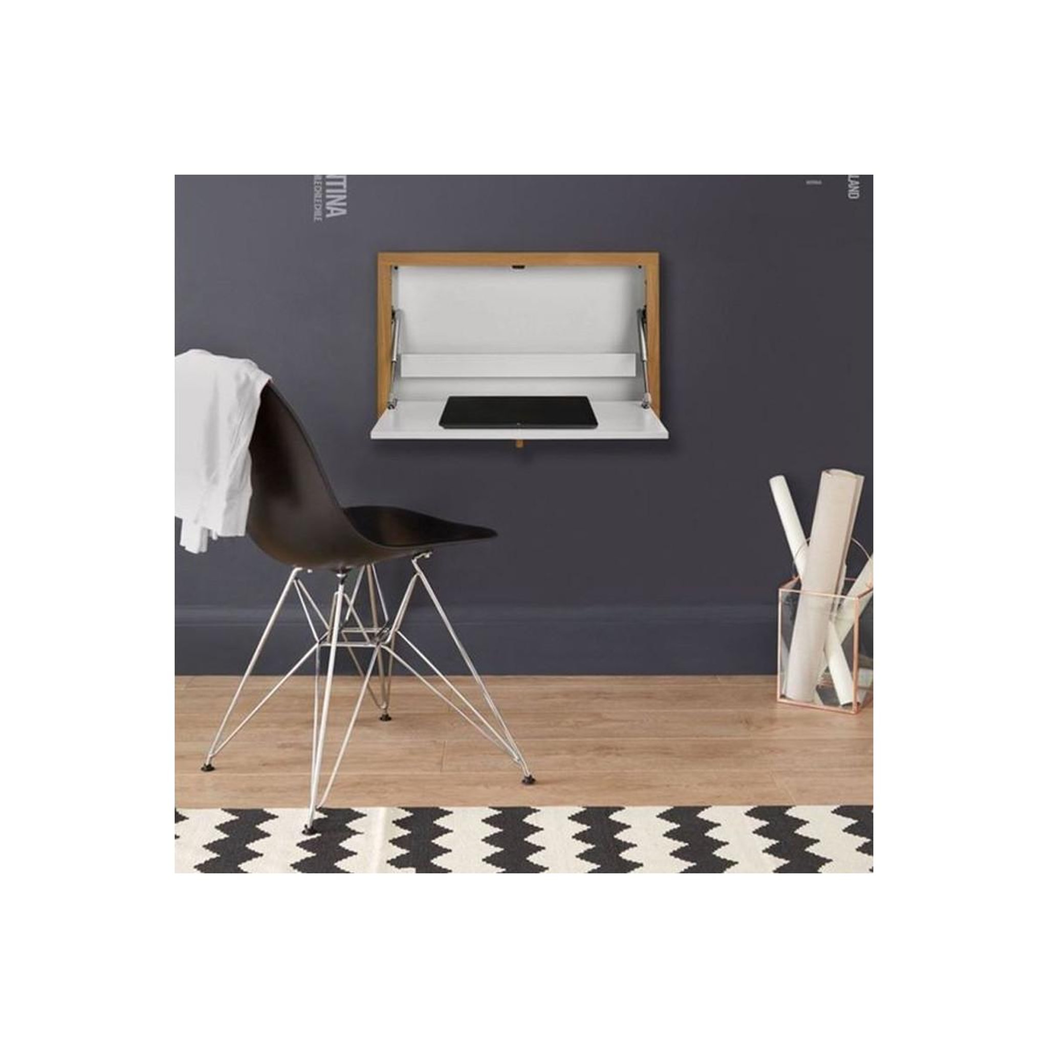 Voir la diapositive 5 : Paris Prix Bureau mural design  brenta  74cm blanc
