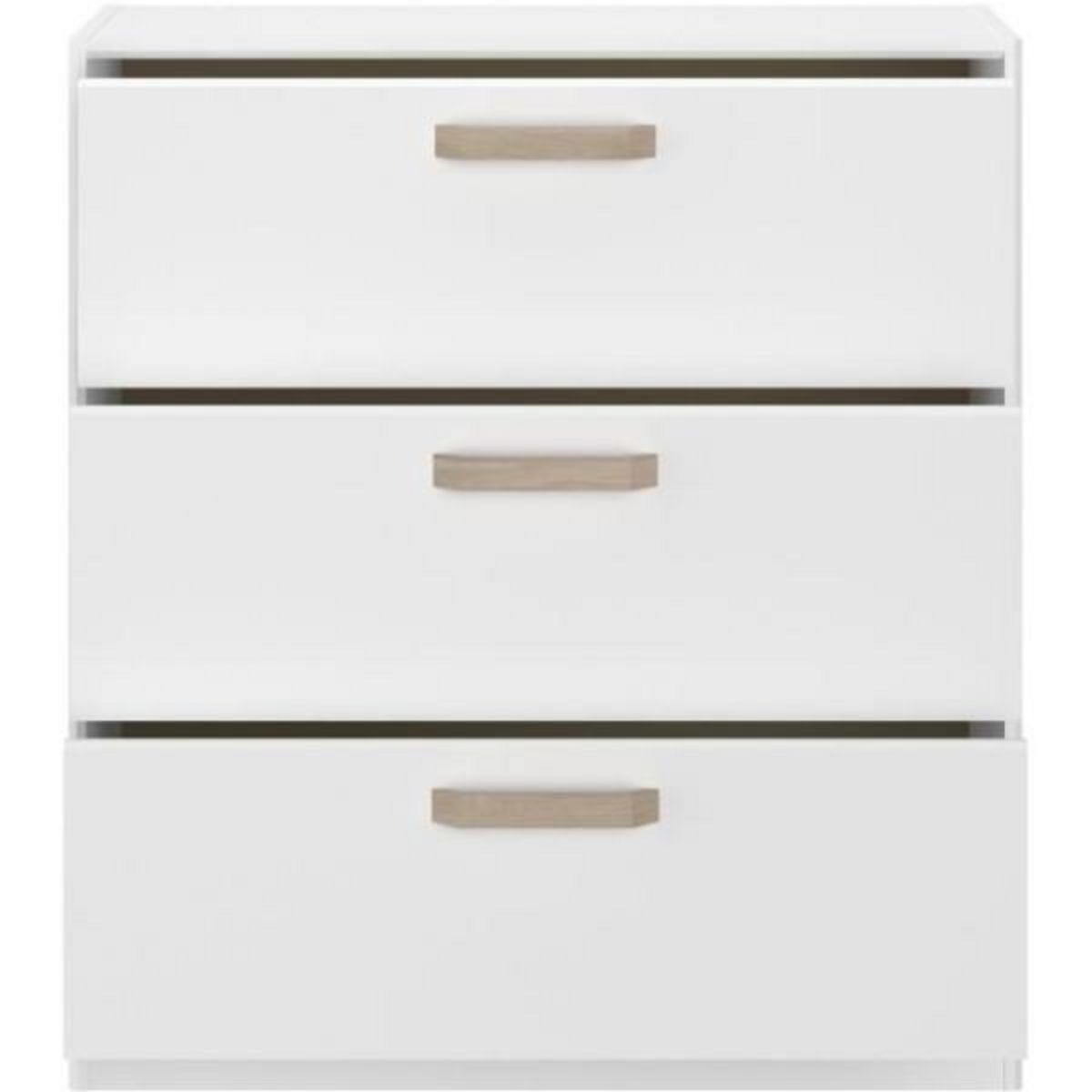 PARISOT Commode DREAM 3 tiroirs - Panneau de particules - Décor blanc - L79.7 x H87.8 x P43.8 cm