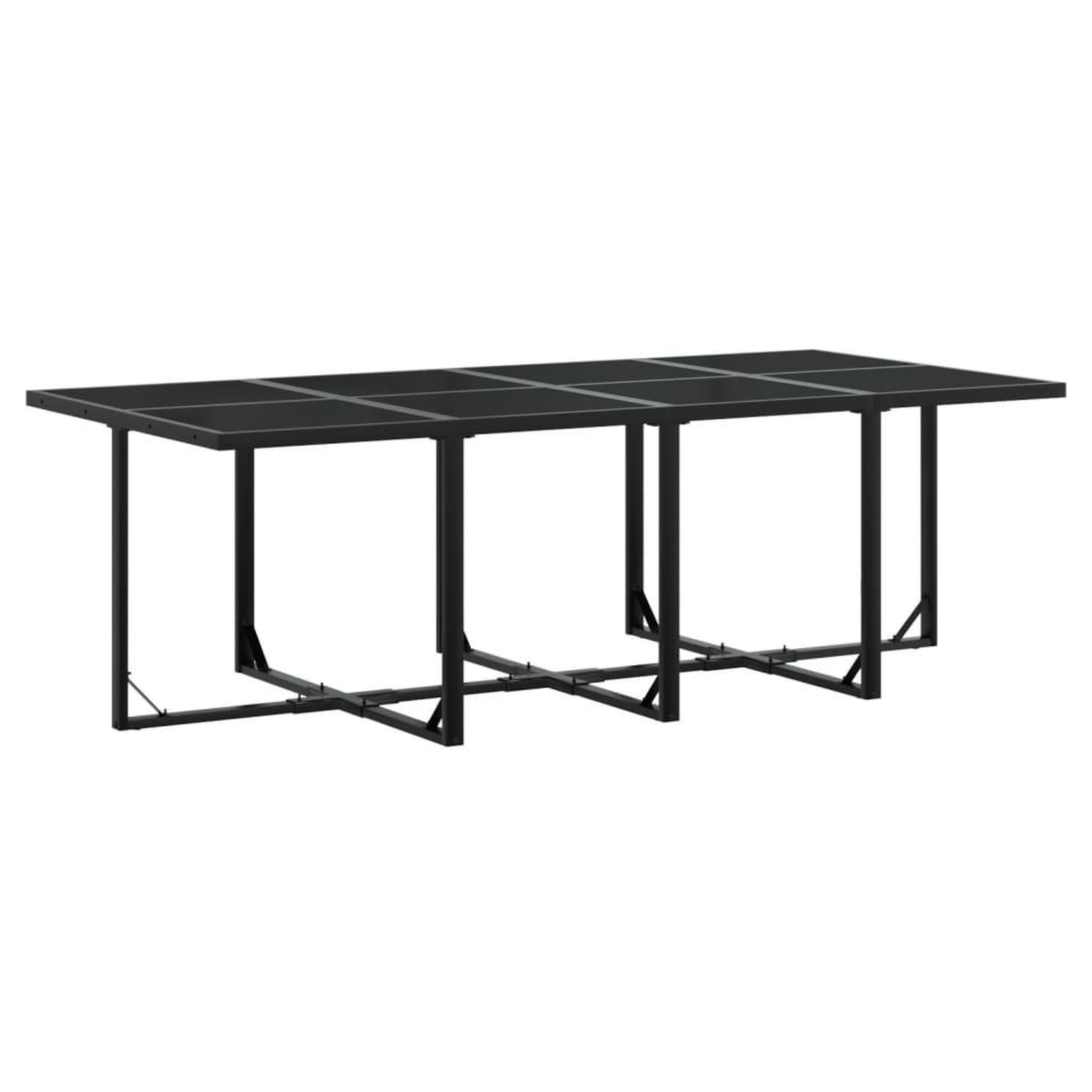 Voir la diapositive 3 : VIDAXL Ensemble a manger de jardin avec coussins 15 pcs noir textilene