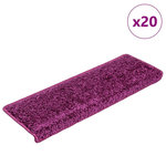 VIDAXL Tapis d'escalier 20 pcs 65x21x4 cm violet