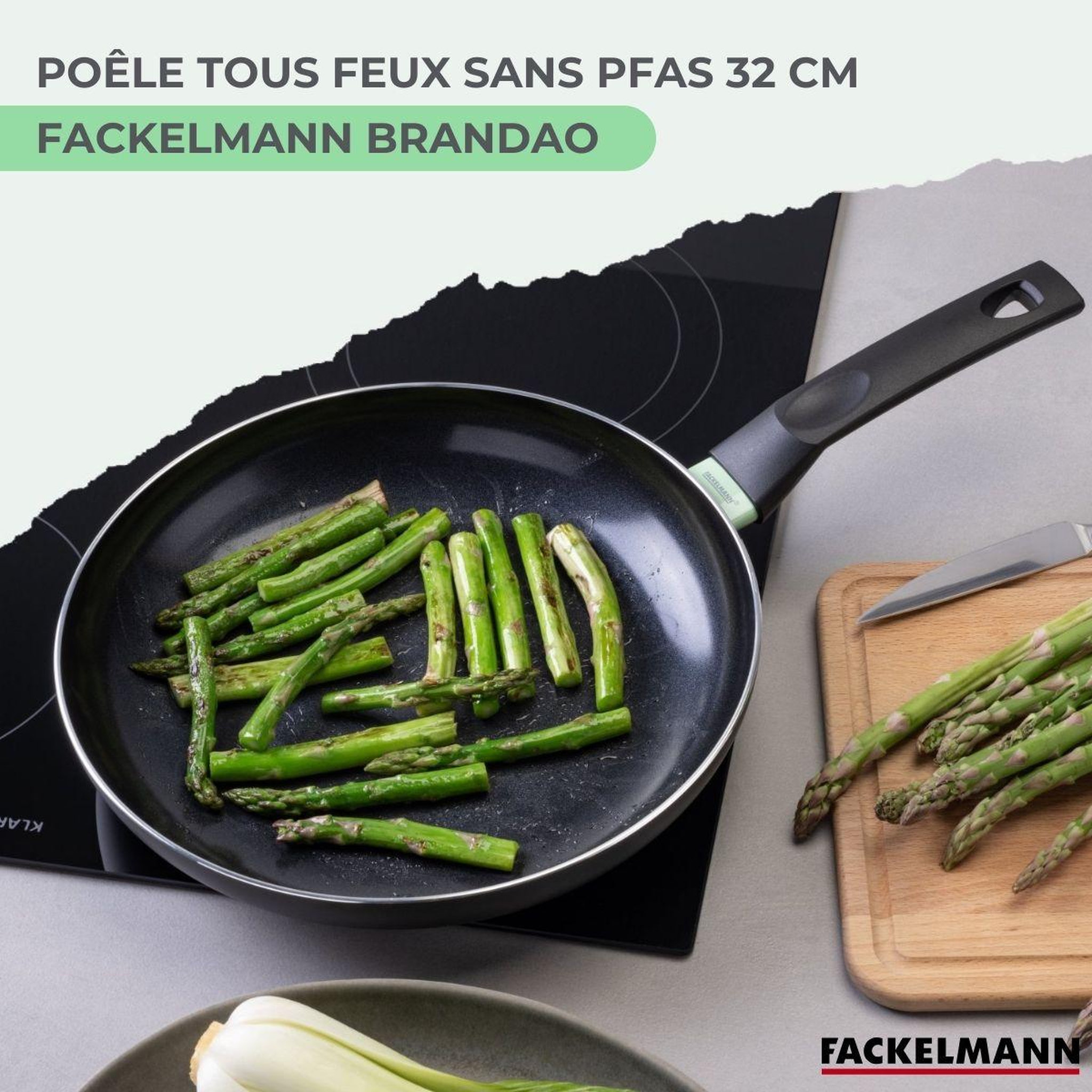 Voir la diapositive 2 : Fackelmann Set poêle antiadhésive céramique 30 cm et 6 ustensiles fackelmann brandao