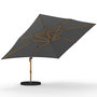 Voir la diapositive 5 : ID MARKET Parasol déporté inclinable rotatif 360 CALVI mat effet bois et toile grise 3X4M avec housse