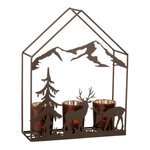 Paris Prix Photophore Maison en Métal  Chalet  29cm Marron