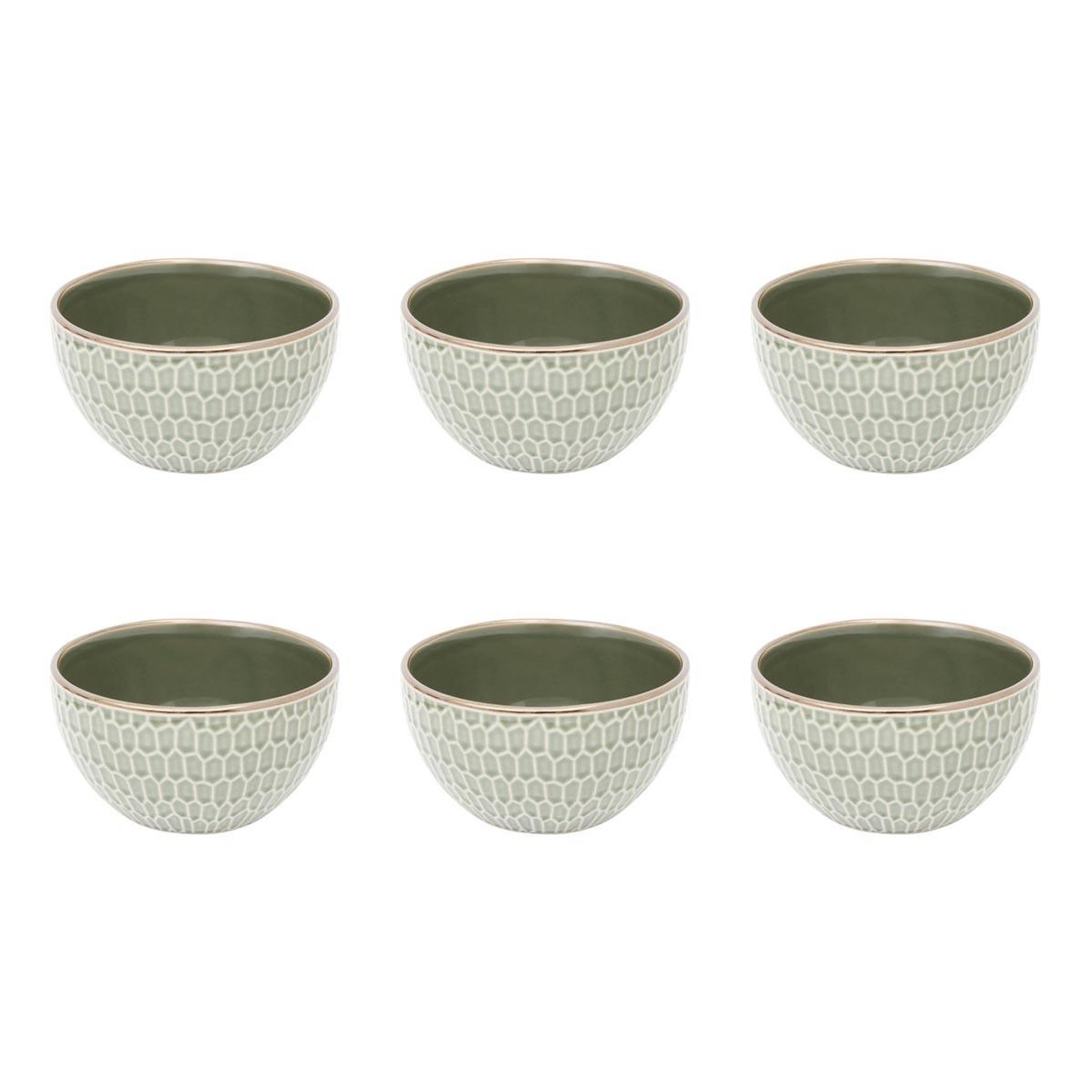SECRET DE GOURMET Lot de 6 bols en faïence  ella  65cl vert