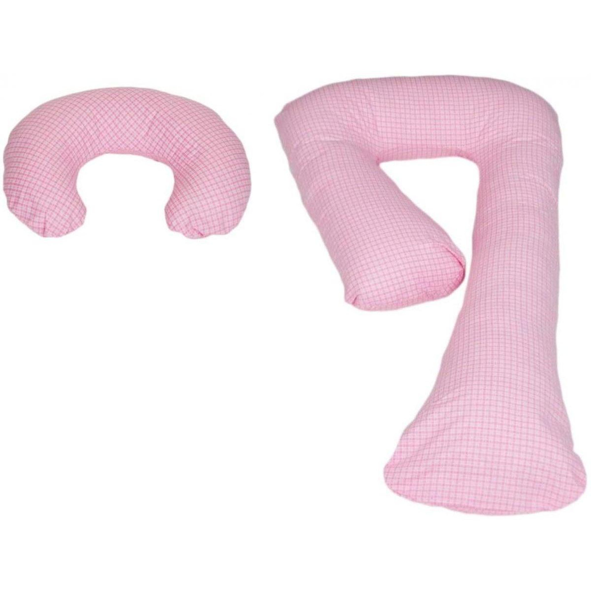VELINDA Ensemble coussins pre/post natal usages multiples confortable rose à carreaux