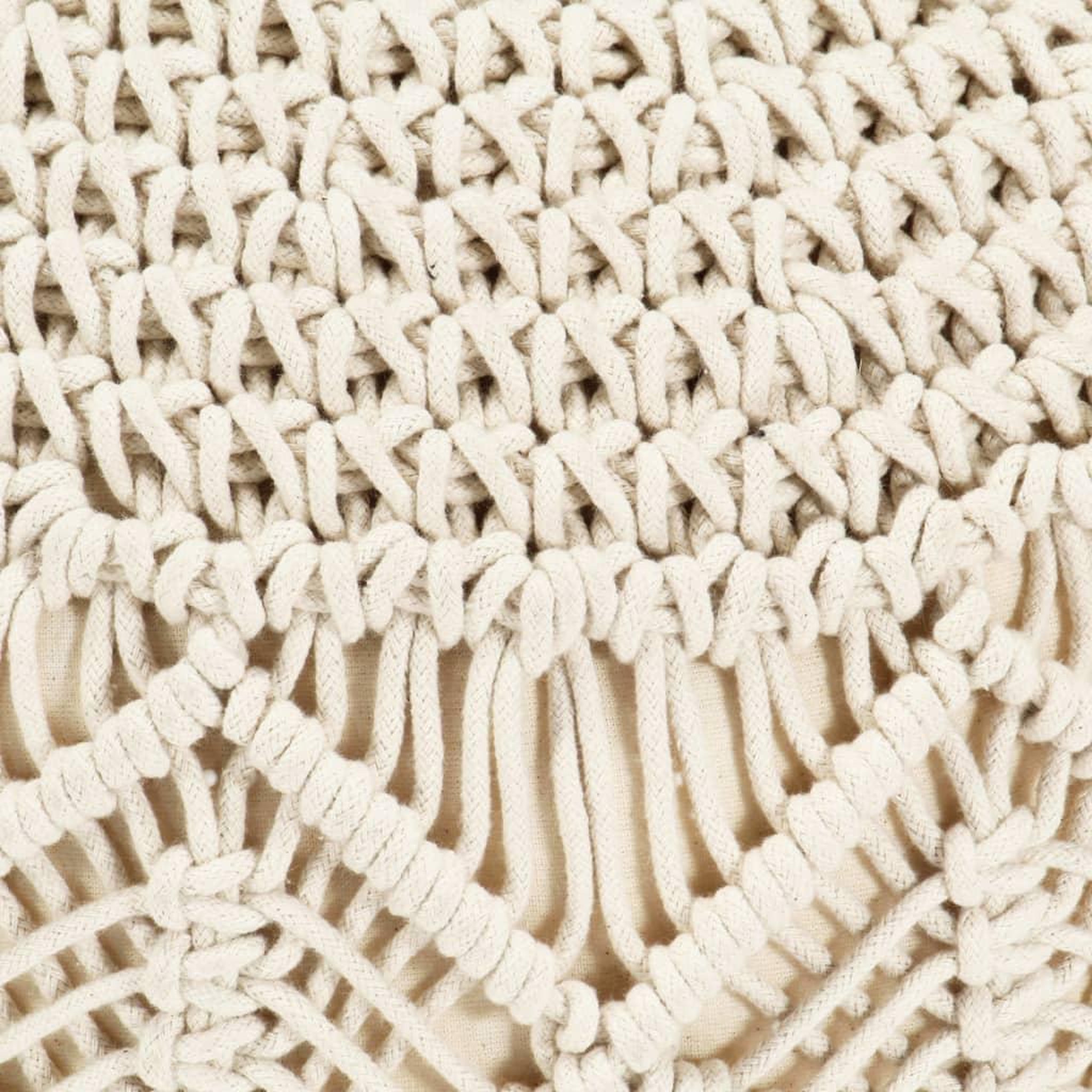 Voir la diapositive 3 : VIDAXL Pouf fait a la main en macrame 45 x 30 cm Coton