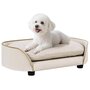 Voir la diapositive 1 : PAWHUT Canapé pour chien, canapé pour animal de compagnie avec coussin amovible et housse lavable, en velours, 66 x 43 x 19,5 cm, beige