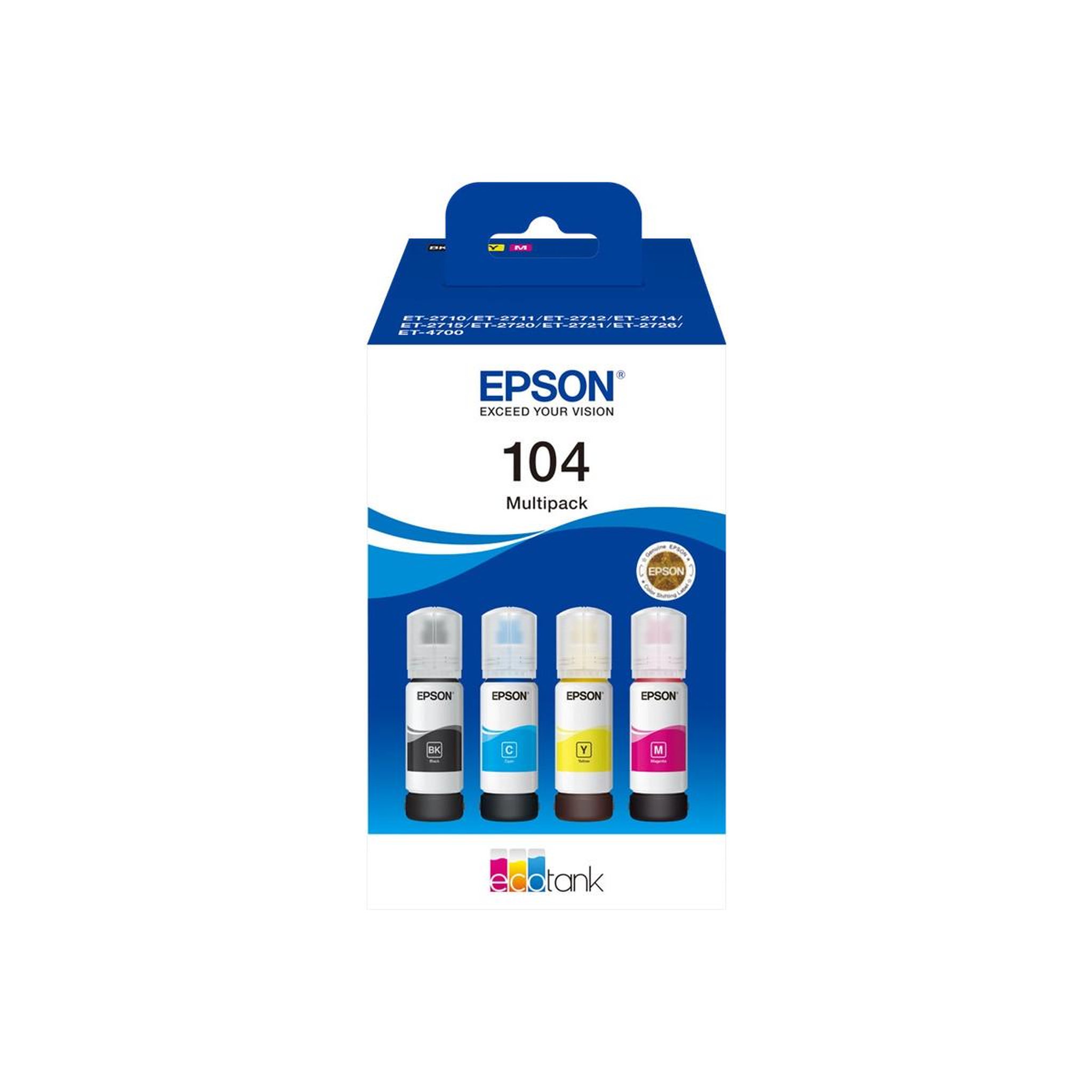 Epson Cartouche epson ecotank 104 multipack noir cyan magenta jaune c13t00p640