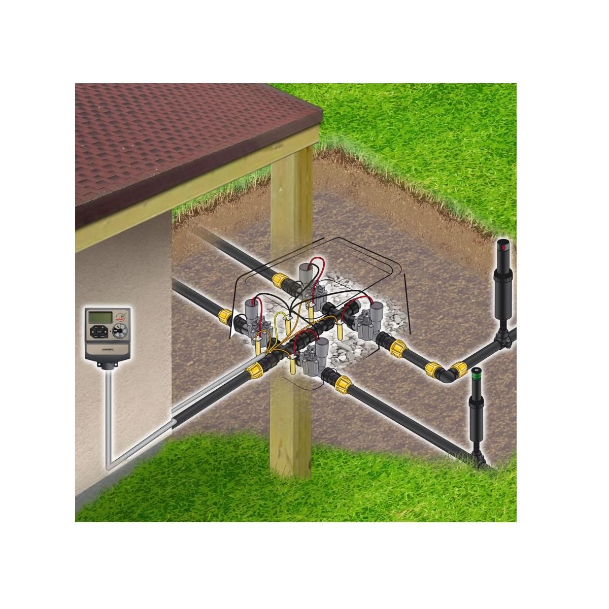 Jardibric Programmateur électrovanne 9v 4 voies - PROG4DC