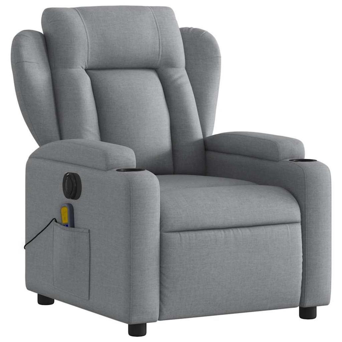 VIDAXL Fauteuil de massage inclinable electrique gris clair tissu