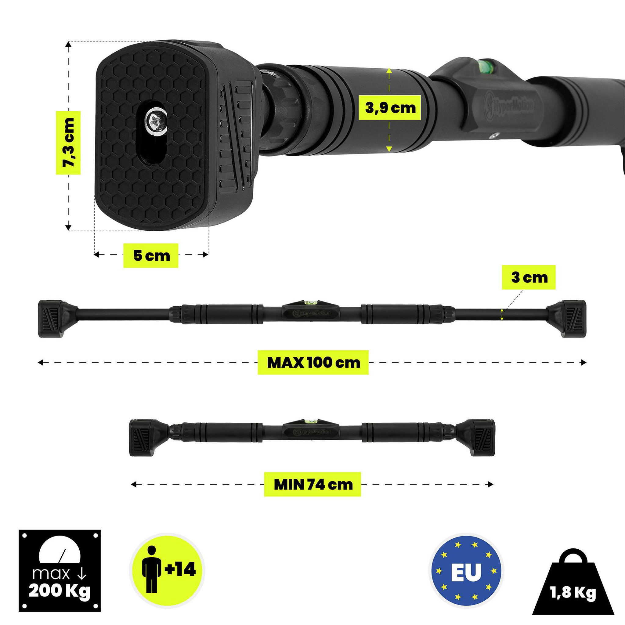 Voir la diapositive 5 : HYPERMOTION Barre de traction HyperMotion réglable 74-100 cm charge 200 kg