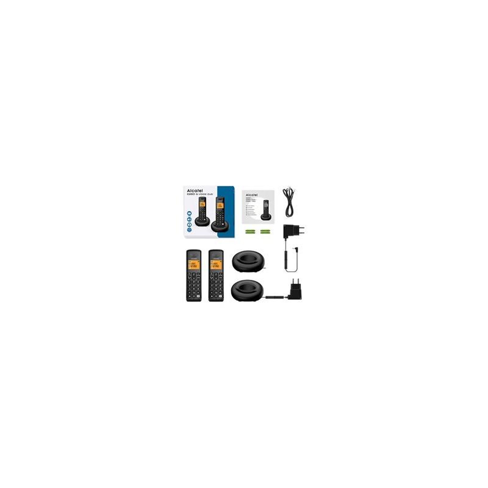 Voir la diapositive 4 : Alcatel Téléphone sans fil Alcatel Pack Duo E260 Noir avec Repondeur et Fonction Blocage Appels Publicitaires